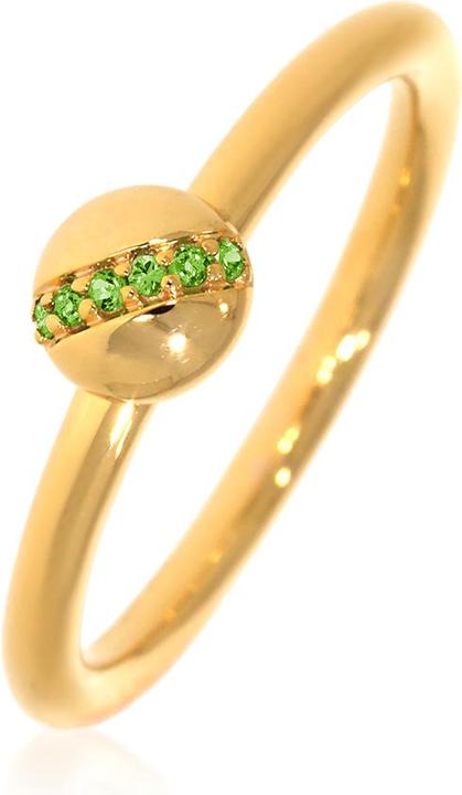 Immagine prodotto Xen Anello con 6 diopside al cromo di circa 0,04 ct. placcato oro giallo (52, 925 Argento)