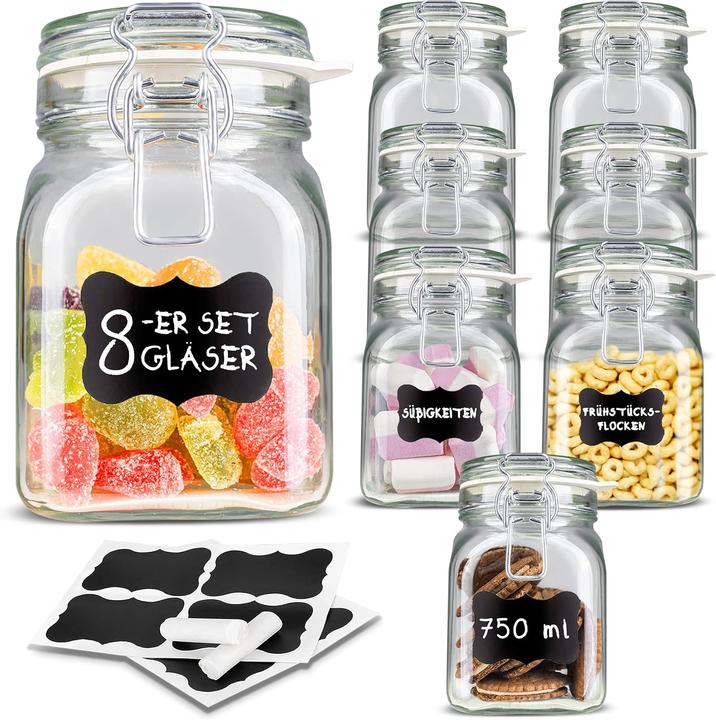 Image du produit Creative Home Verres à repasser avec couvercle (8 pcs, 0.75 l)