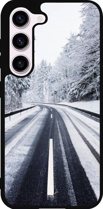 Actual product image PhoneLook Coque Silicone rigide noir Winter 22 Snowy Road (Samsung Galaxy S23)