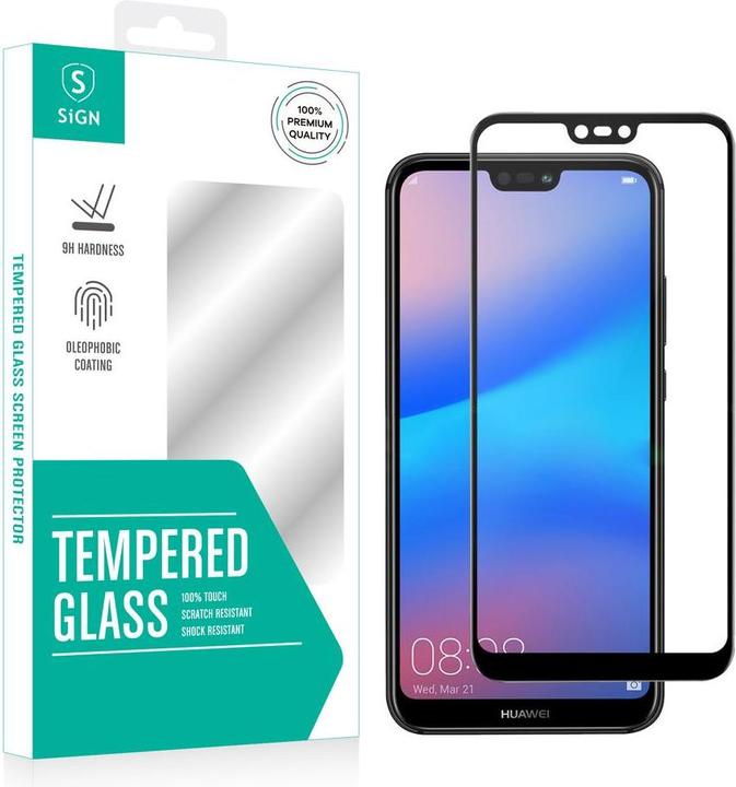 SIGN Huawei P20 Lite 3D Proteggi Schermo Completo Vetro Temperato - Nero (1 Pezzo/i, Huawei P20 Lite)