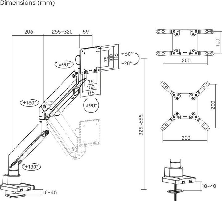 Produktbild Xantron Monitor Arm für XL Monitore (Tisch, 57")