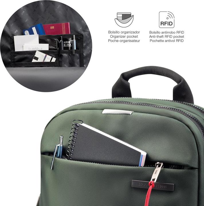 Actual product image Miquelrius Bag to work Series Rucksack S grün 13l (13 l)