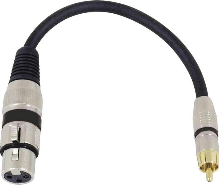 Actual product image Omnitronic Adapter cable XLR(F)/Cinch(M) 0.2m bw (0.15 m, Cinch, XLR)