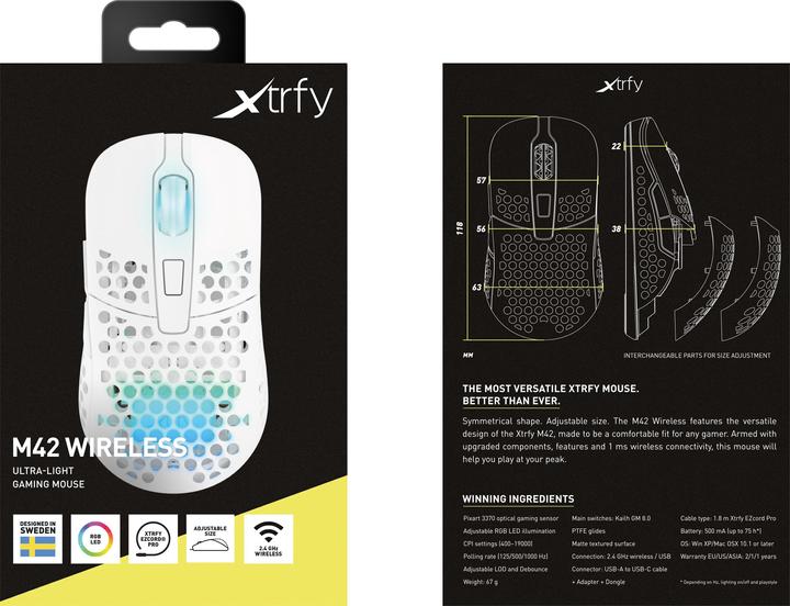 Actual product image CHERRY xtrfy M42 Wireless Gaming Mouse, RGB (Wireless)