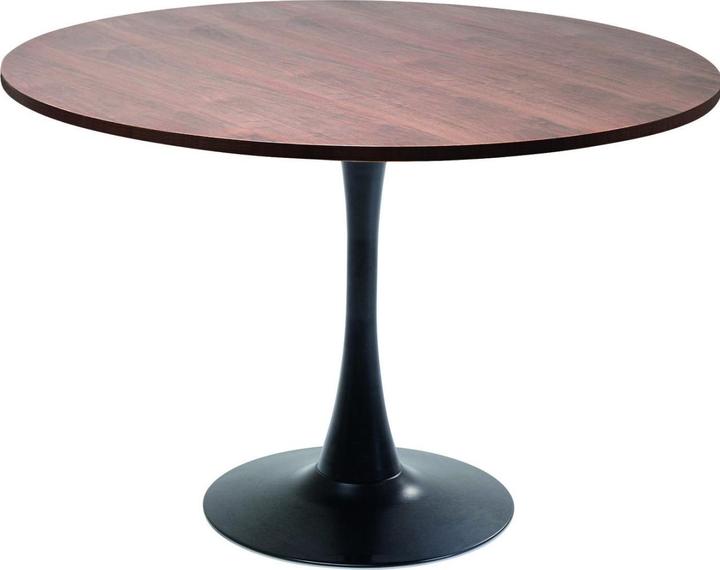 Kare Design Tisch Schickeria Walnussoptik schwarz rund 110 (110 x 110 x 72 cm)