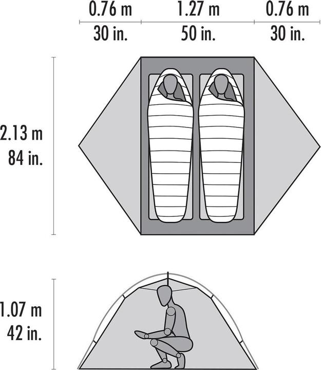 Actual product image Msr Access 2 Orange (Dome tent, 1.65 kg, 2 persons)