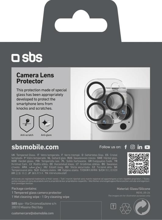 Produktbild SBS Kameralinsenschutz (1 Stück, Apple iPhone 16 Pro Max, Apple iPhone 16 Pro)