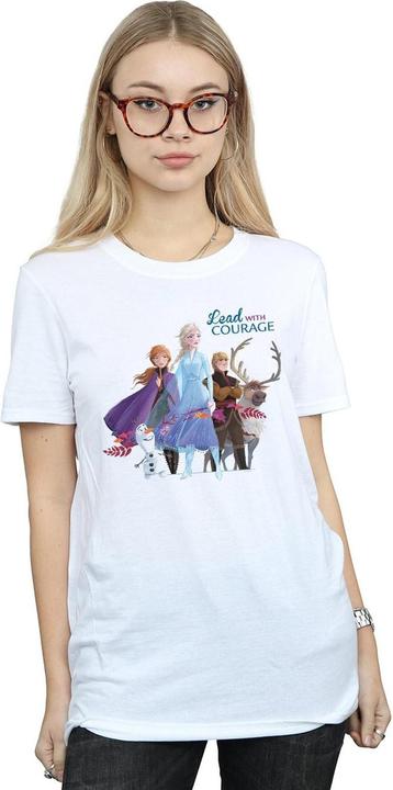 Actual product image Disney Womens/Ladies Frozen 2 Lead With Courage Cotton Boyfriend T-Shirt (L)