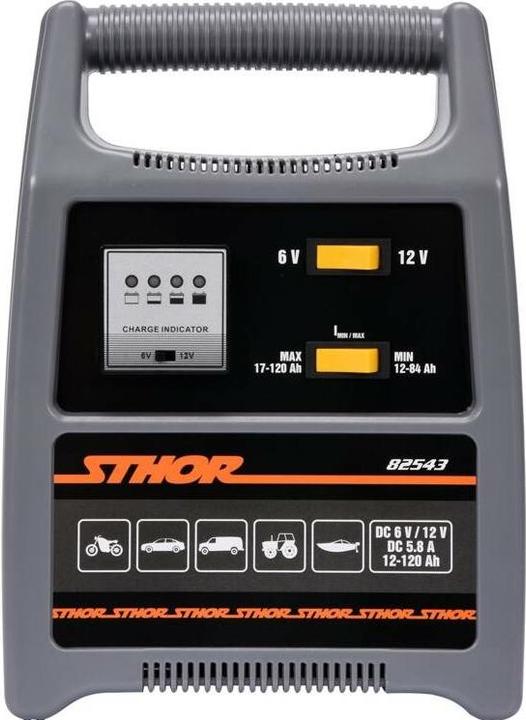 Image du produit Sthor 6V/12V Chargeur de batterie automatique 8A 120Ah (12V, 8 A)