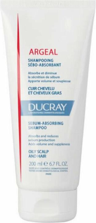 Ducray ARGEAL shampoo sebo-assorbente per cuoio capelluto e capelli grassi 200 ml (200 ml, Shampoo liquido)