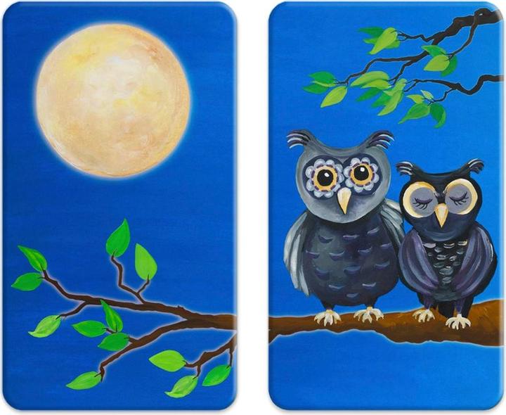 Image du produit Wenko Plaque de recouvrement en verre Universal mod. Hibou, lot de 2 pour tous les types de cuisinières