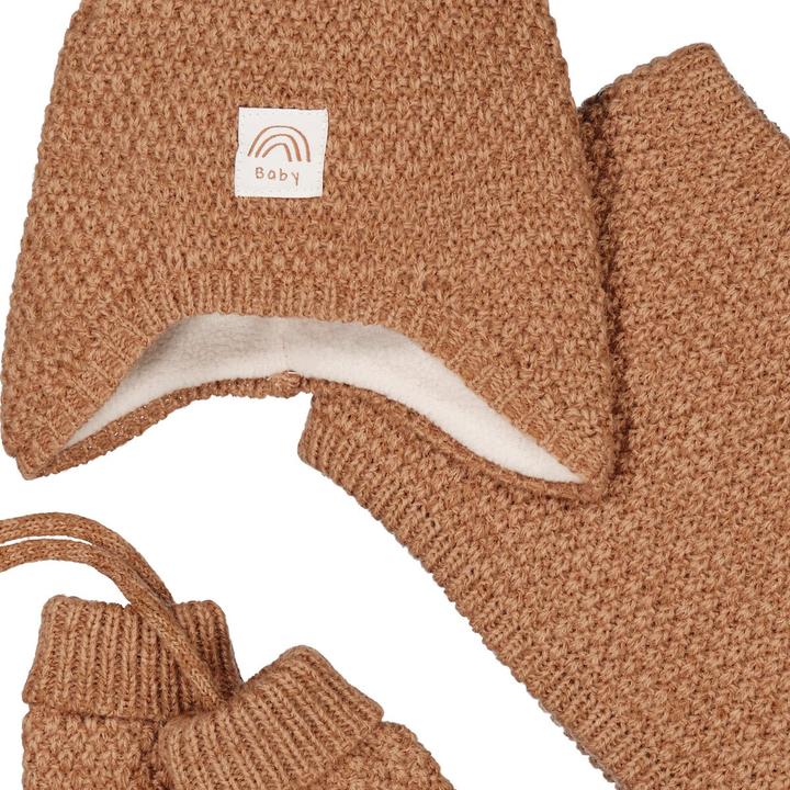 Image du produit La Redoute Collections Ensemble bonnet + snood + moufles