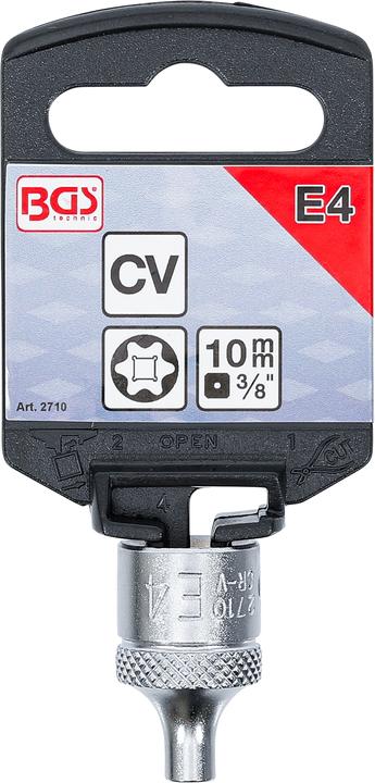 Produktbild BGS Steckschlüssel-Einsatz E-Profil Antrieb Innenvierkant 10 mm (3/8") SW E4