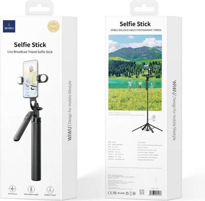 Produktbild Wiwu Selfie stick - Selfie Stick Wi-SE012 with Tripod Function and double LED light