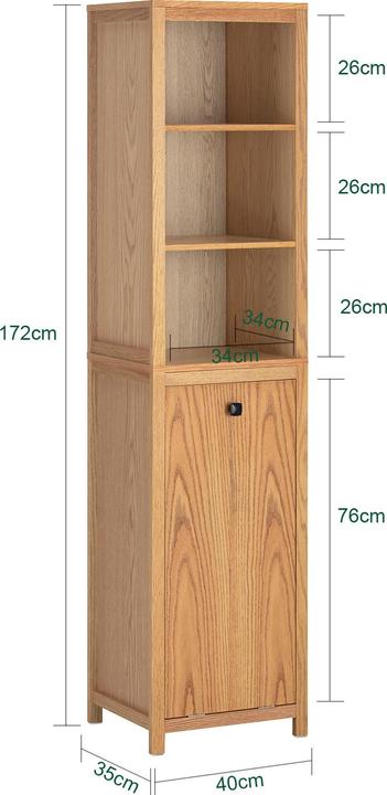 Actual product image SoBuy Narrow bathroom cabinet with laundry bag