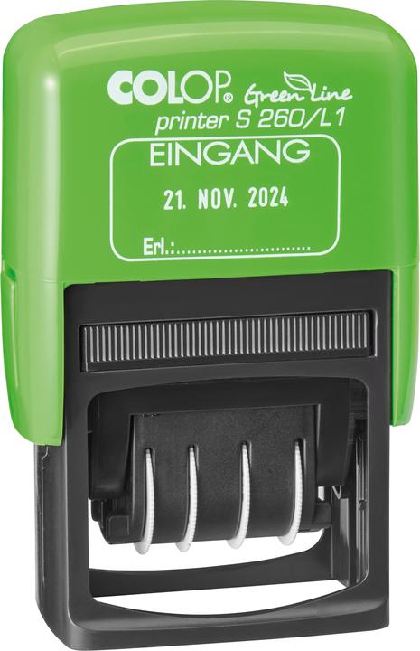 Actual product image Colop Date stamp self-inking S260 Stamp area dimensions: 45 x 24 mm Stamp writing colour...