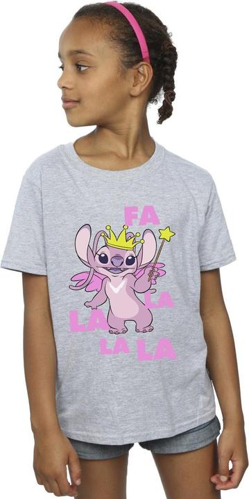 Actual product image Disney Girls Lilo & Stitch Angel Fa La La Cotton T-Shirt (140, 146)