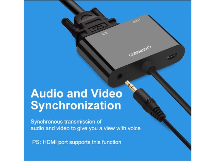 Immagine prodotto Ugreen Adattatore da HDMI a HDMI / VGA con audio (HDMI, 3 cm)