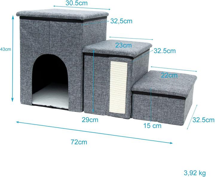 Immagine prodotto Intirilife Faltbare Hundetreppe mit Stauraum (Cane, Gatto, Pieghevole)
