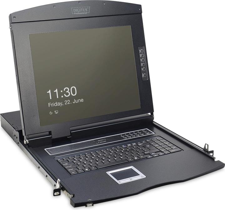 Actual product image Digitus Modular console with 17" TFT (43,2cm), 8-port KVM & Touchpad, US keyboard