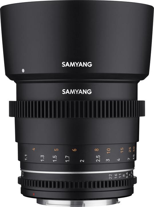 Samyang VDSLR 85 mm T1.5 MK2 Canon M (Canon EF-M, Plein format, Micro Four Thirds, APS-C / DX)