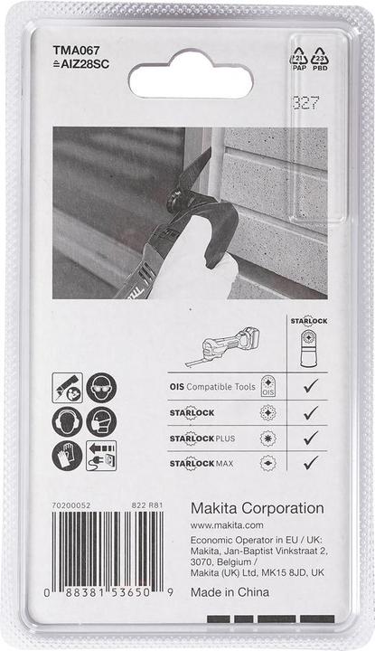 Immagine prodotto Makita B-65006 MULTITOOL attacco a punta (per stucco per finestre, taglio del silicone) TMA067 HCS