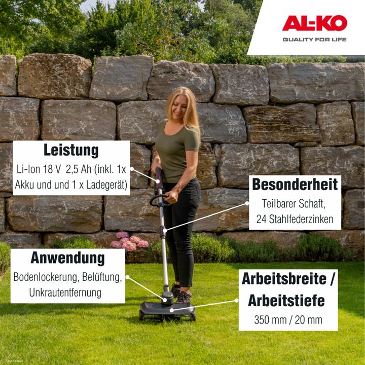Produktbild AL-KO 18 V Bosch Home And Garden Compatible Akku-Rasenlüfter Ar 1835 Set