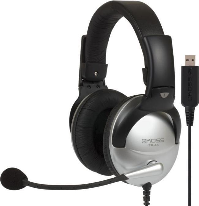 Produktbild Koss Ausines Gaming-Kopfhörer SB45 USB-Kopfband On-Ear, USB, Mikrofon, Sidabrinis Juodas, Noice-Abbruch (Kabelgebunden)