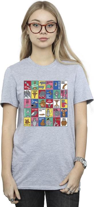 Actual product image Tom & Jerry Womens/Ladies Grid Squares Cotton Boyfriend T-Shirt (M)