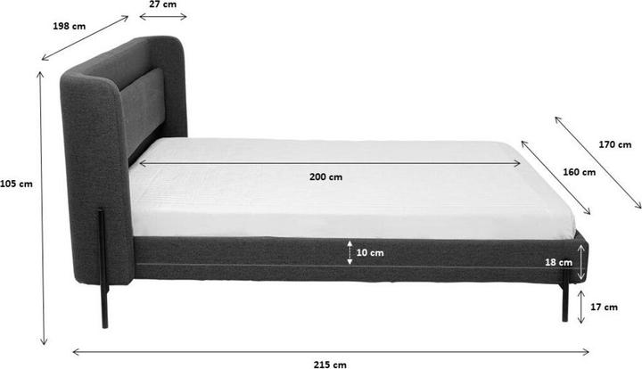 Produktbild Kare Design Bett Tivoli Ecru 160x200 (160 x 200 cm)