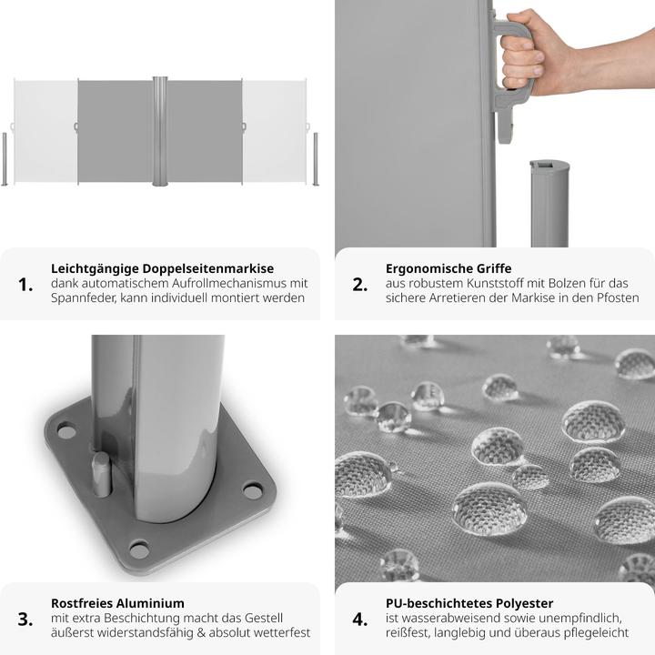 Produktbild tectake Doppel-Seitenmarkise (6 m)