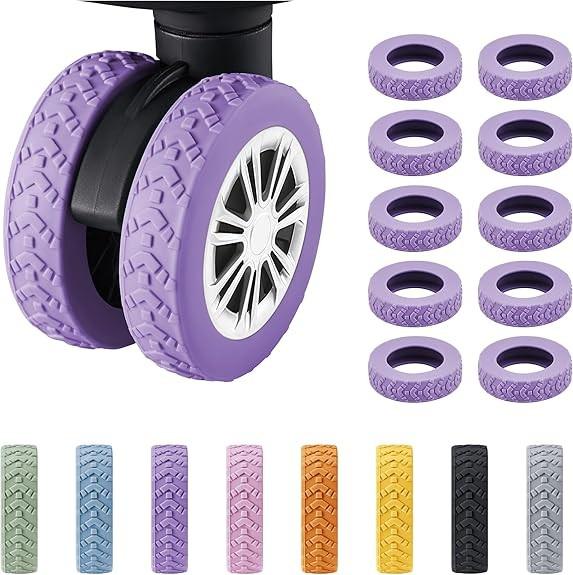 Swissdetector Kofferreifenhülle - Leise - 8 Stück - Violett (Kofferwaage)