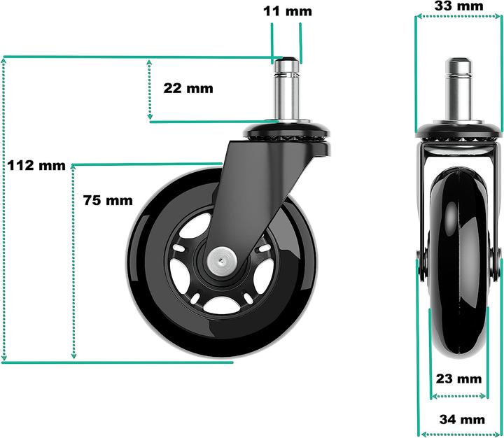 Actual product image XeloTech Hard floor castors