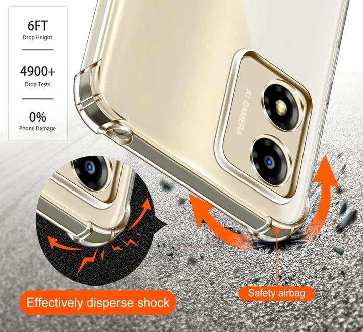 Actual product image Screenguard Motorola Moto E13 Case Crystal Soft Airbag Bumper (Motorola Moto E13)
