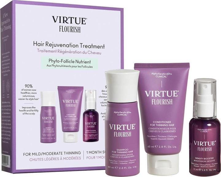 Produktbild Virtue Labs Flourish Hair Rejuvenation Treatment 1 month supply Set (Haarpflege set)