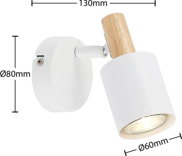Image du produit Lindby Applique murale Junes LED, une flamme, blanc (GU10)