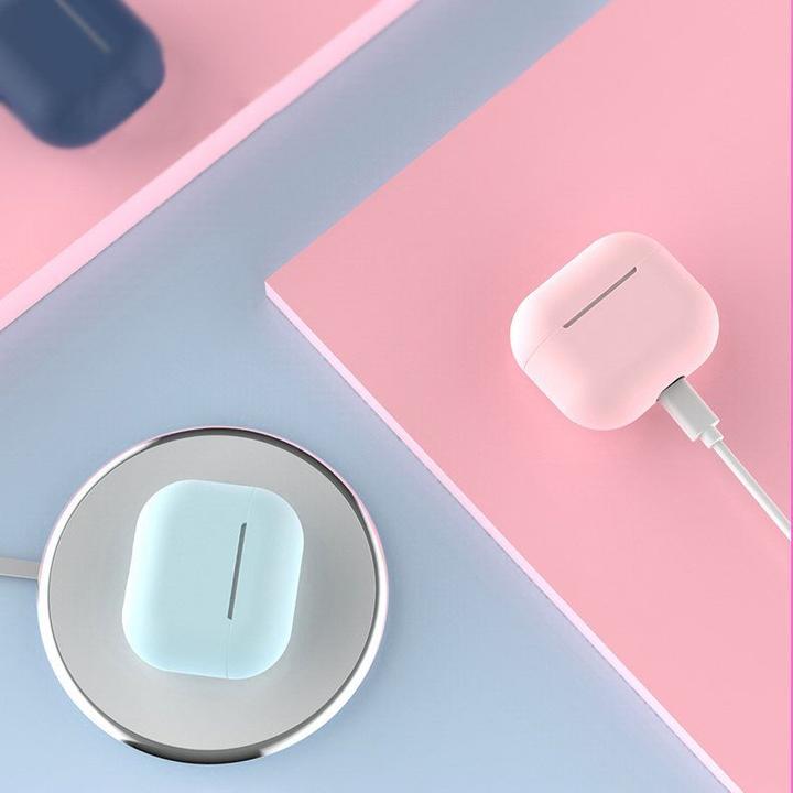 Image du produit Hurtel Etui pour AirPods 2 / AirPods 1 Ecouteurs souples en silicone rose (étui C) (Manchon pour casque d'écoute)