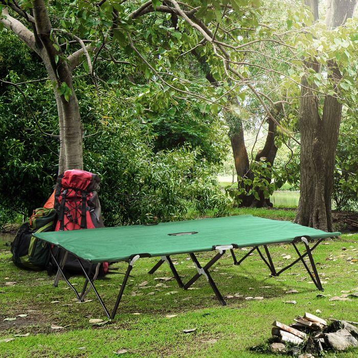Produktbild Swisshandel24 Campingbett Klappbar für 2 Personen Feldbett Klappbett mit Tragetasche bis 136 kg belastbar Stahl Ox