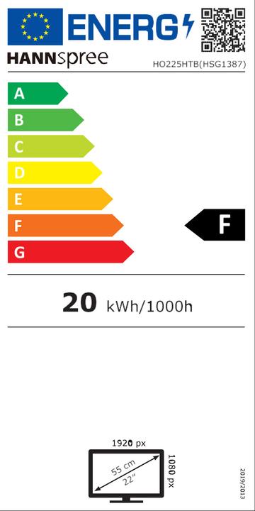Energy Label Hannspree HO225HTB HO Series (1920 x 1080 pixels, 21.50")