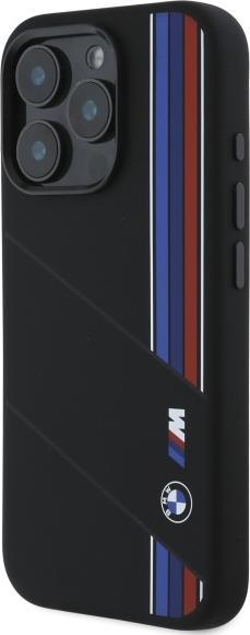Actual product image BMW BMHMP16X23SCUK iPhone 16 Pro Max 6.9" czarny/black hardcase Silicone Cut Tricolor Lines Mag (Apple iPhone 16 Pro Max)