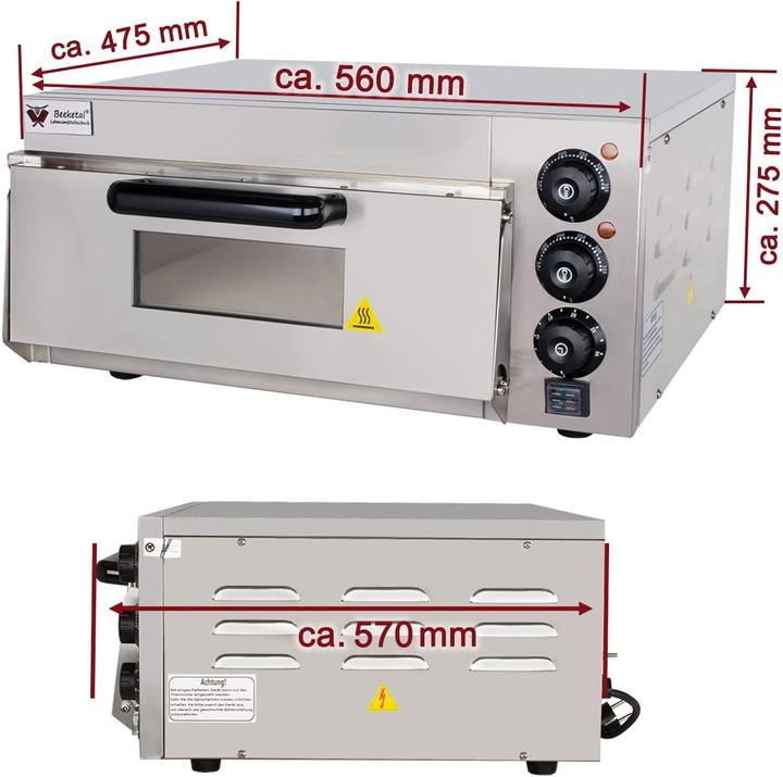 Image du produit Beeketal BPO33-1 Four à pizza, surface de cuisson 400x400mm (Four à pizza Gastro)