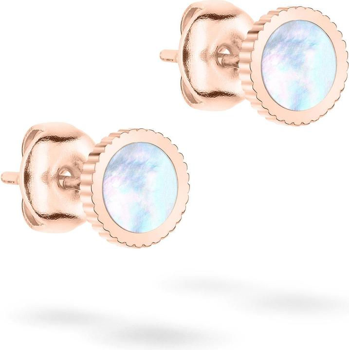 Tamaris Charming bronze earrings with mother of pearl Mop Coin TJ-0430-E-07 (Edelstahl)