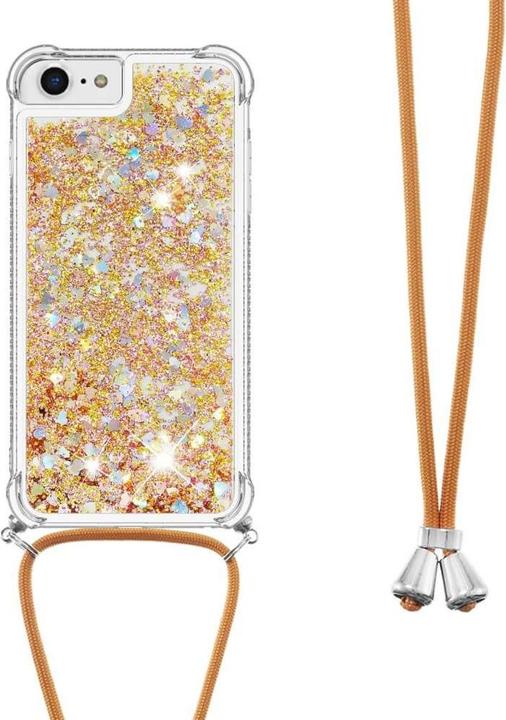 Produktbild Cover-Discount iPhone SE / 8 / 7 - Glitzer Hülle mit Umhängeband gold (Apple iPhone 8, Apple iPhone 7)