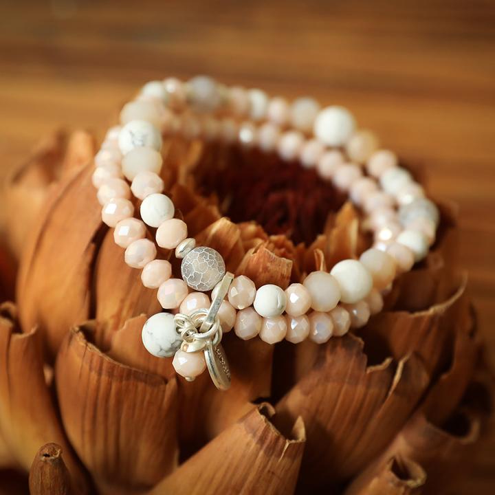 Image du produit Andreani Bracelet avec amazonite véritable (80 cm, Pierres, Nude, Verre, Marron, Métal)