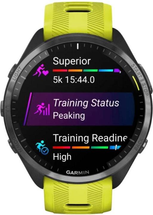 Productafbeelding Garmin Forerunner 965 GPS triatlonhorloge, titanium, zwart/geel (47.20 mm, Alleen WLAN)
