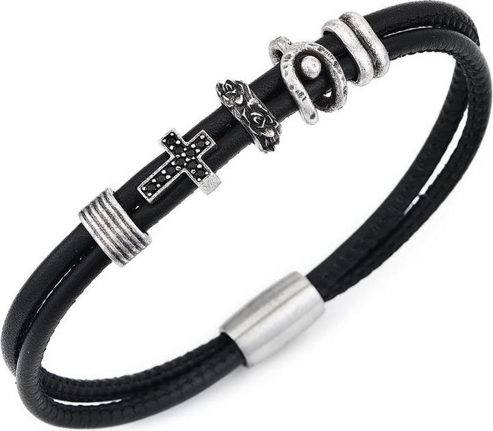 Immagine prodotto Amen Bracciale a croce (20 cm, Acciaio inossidabile, Cuoio)