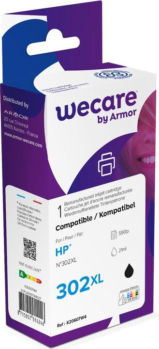 Immagine prodotto Wecare Inchiostro 302XL ricostruito nero F6U68AE per HP OfficeJet 3830 21ml (FC)