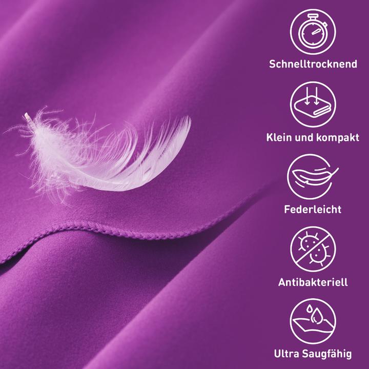 Actual product image Fit-Flip Fitnesshandtuch Mikrofaser mit Reissverschlusstasche 130x48cm (130 x 48 cm)