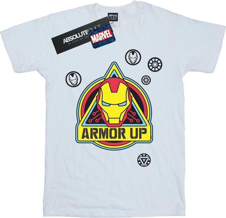 Actual product image Mens Iron Man Armor Up Badge T-Shirt (L)