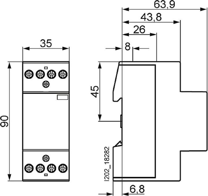 Produktbild Siemens INSTA-Schütz mit 4 Schliessern Kontakt für AC 230V, 400V 25A Ansteuerung AC 230V